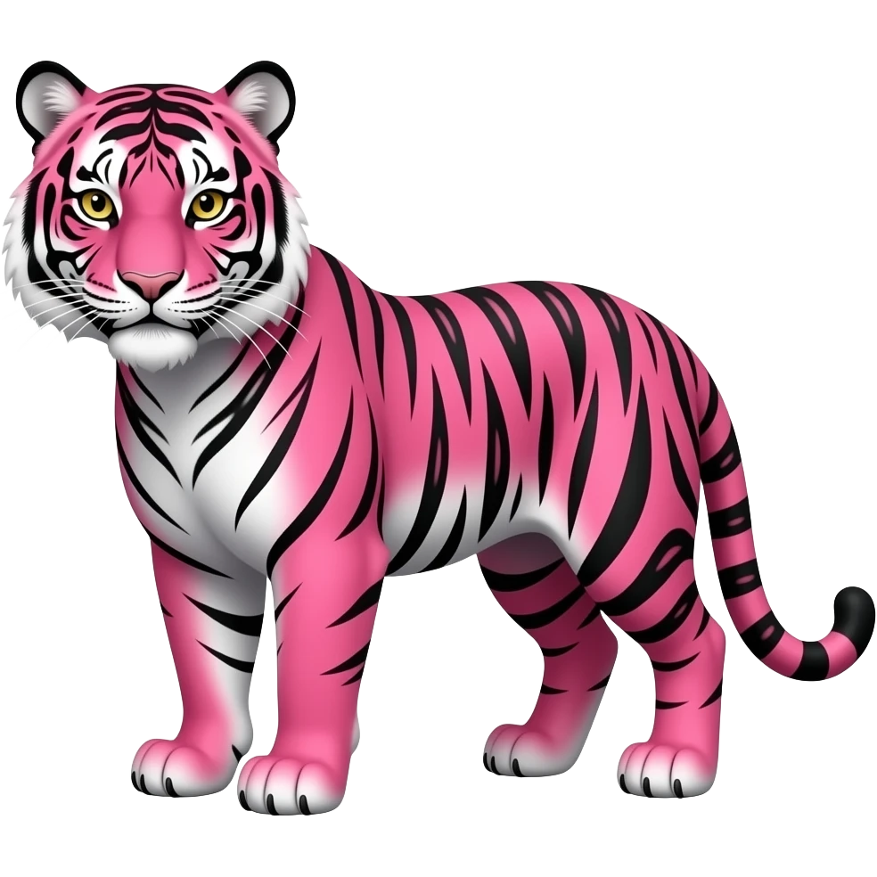 Fierce Pink Striped tiger emoji