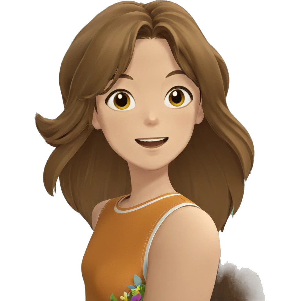 smiling girl with flowers emoji