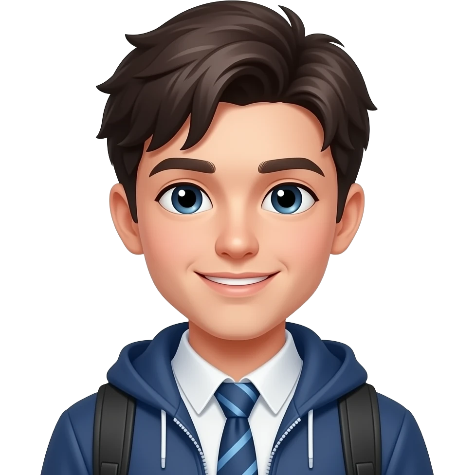 handsome young romantic student emoji