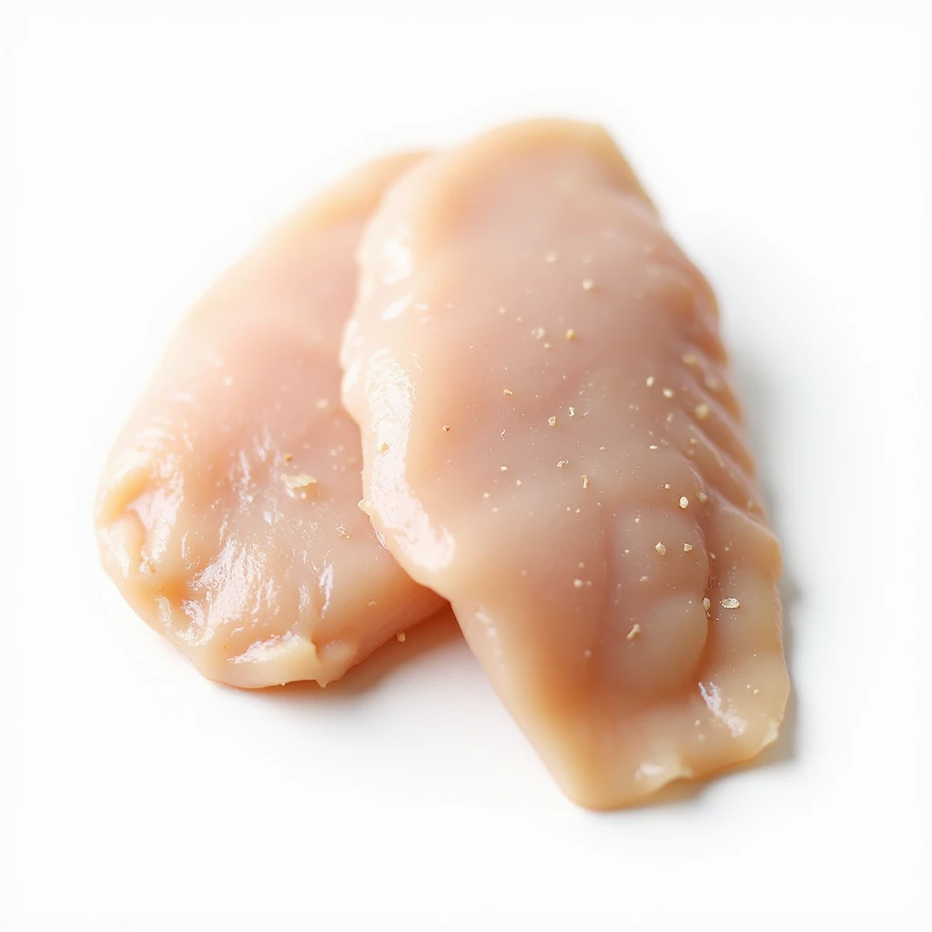 sliced chicken breast isolated, no background, realistic style, natural details emoji