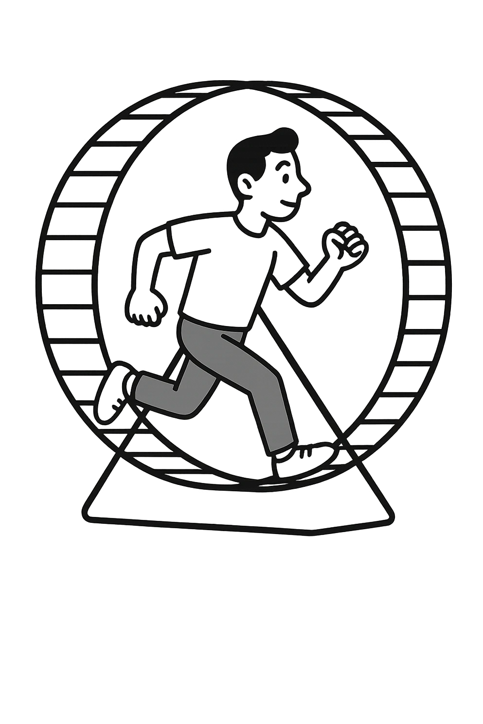 Uomo che corre dentro la ruota del criceto emoji