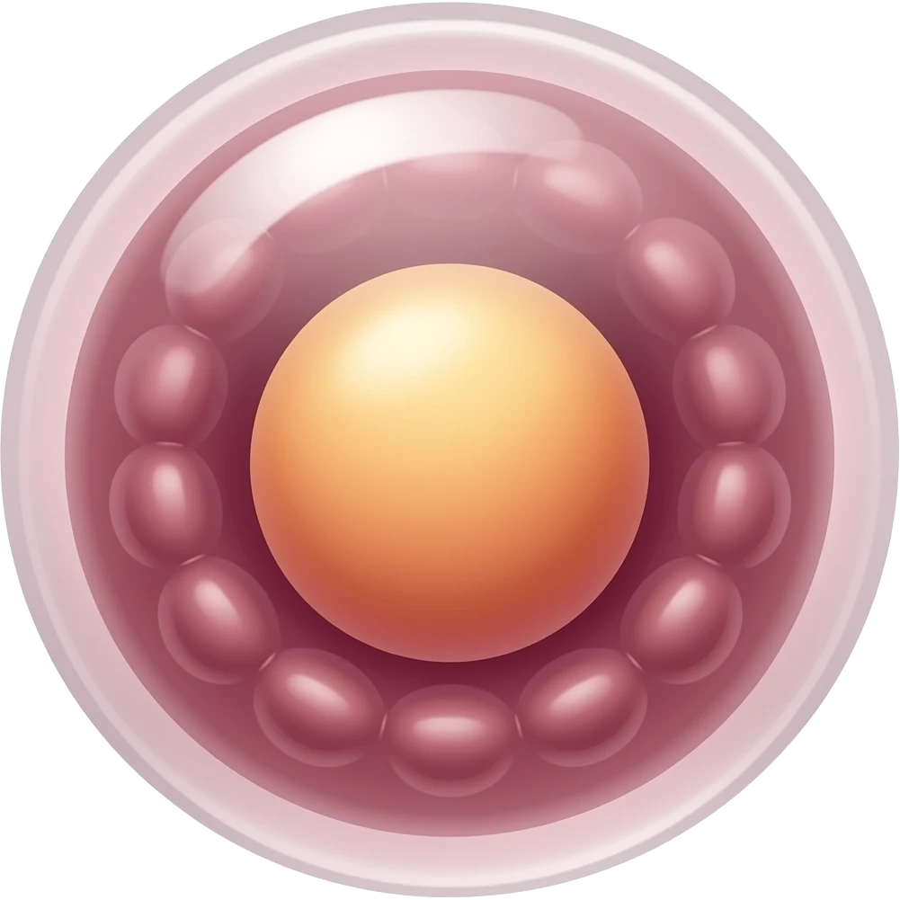 Ameba gelatinosa arredondada com nucleo grande arredondado no centro emoji