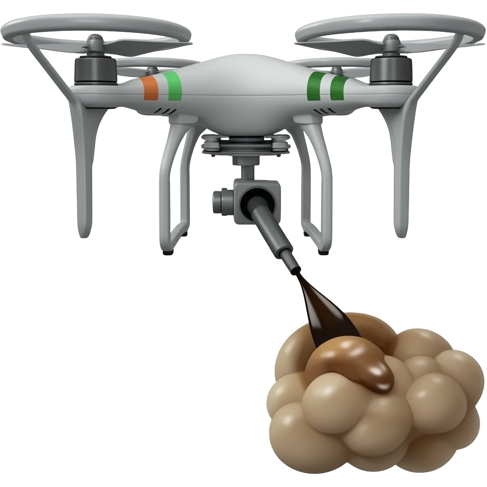 Pooping drone emoji