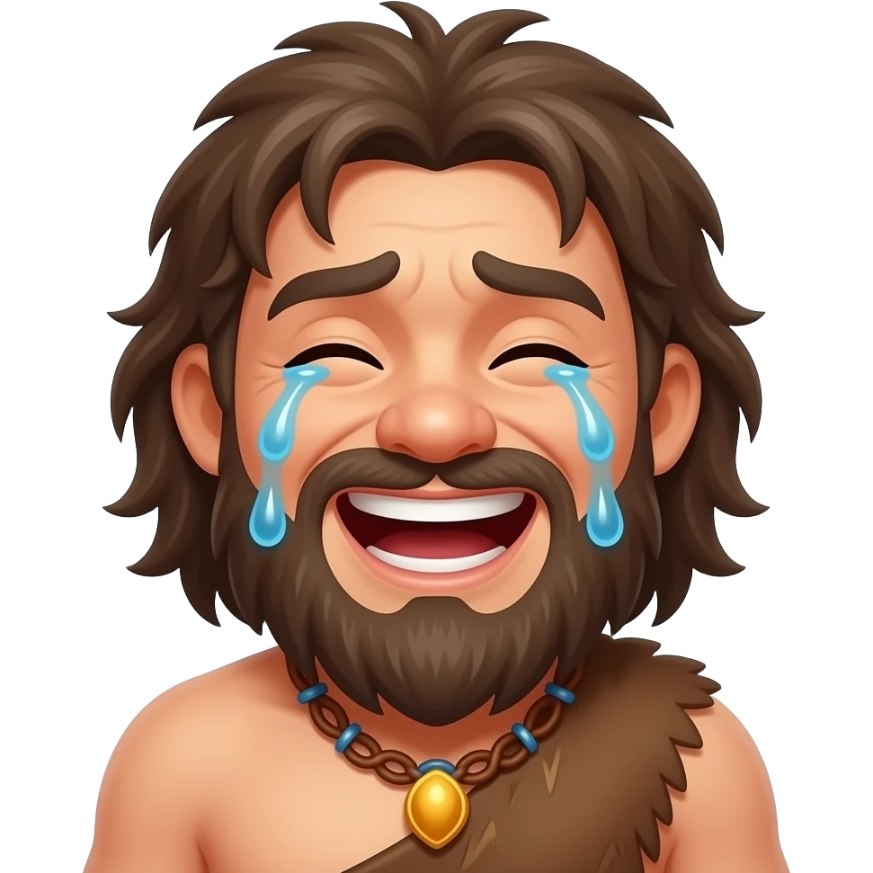 cavemen laughing tears emoji