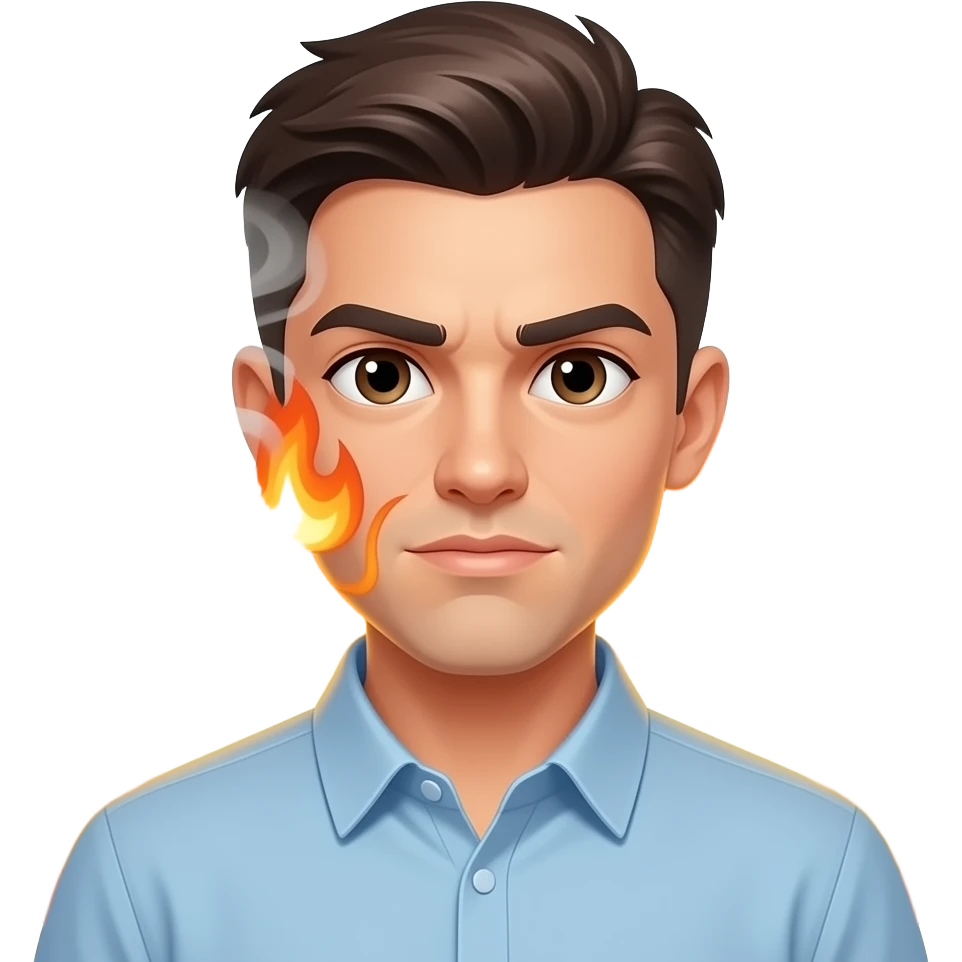 A person who is a little bit on fire emoji