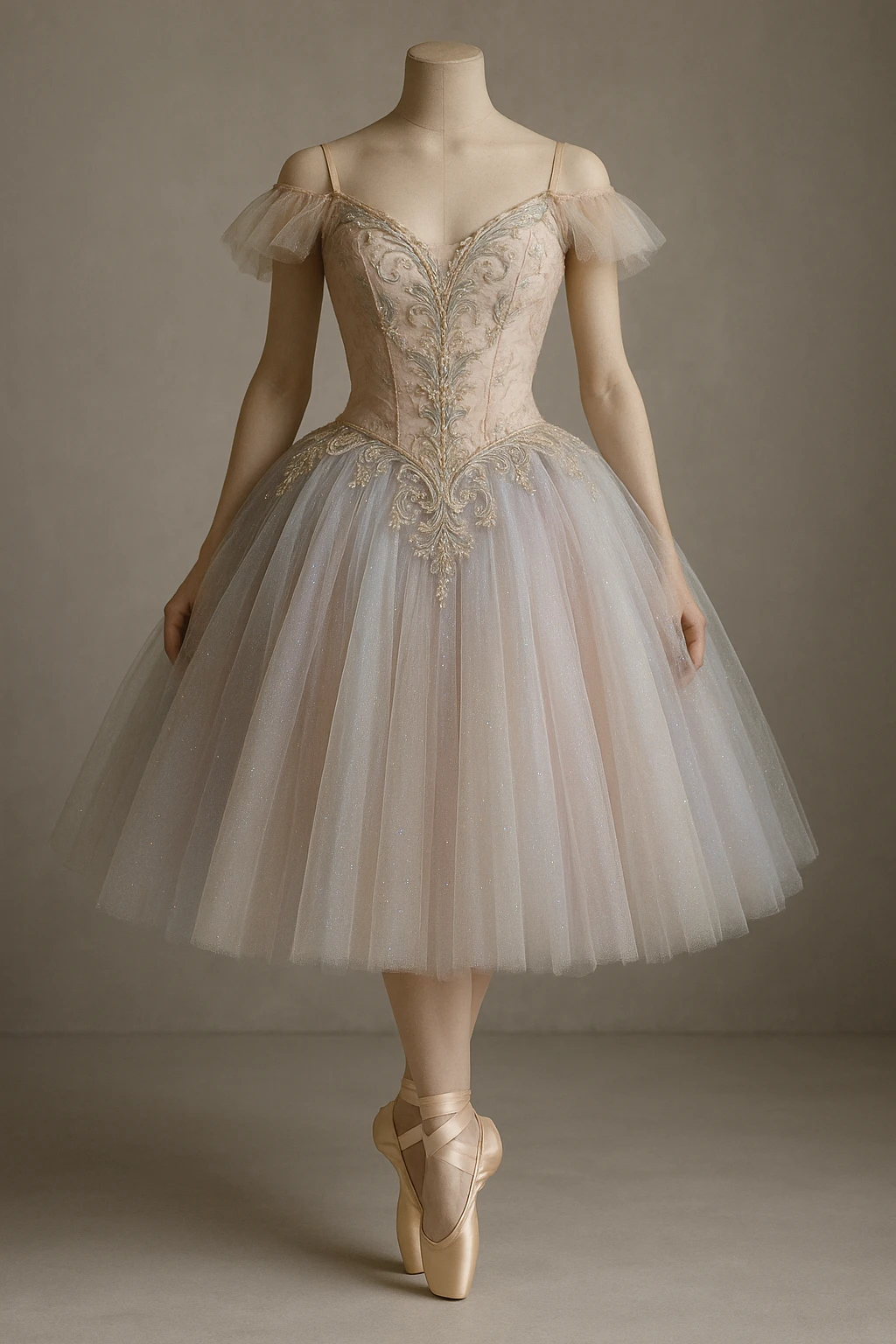 realistic ballerina costume with detailed tulle and ballet slippers emoji
