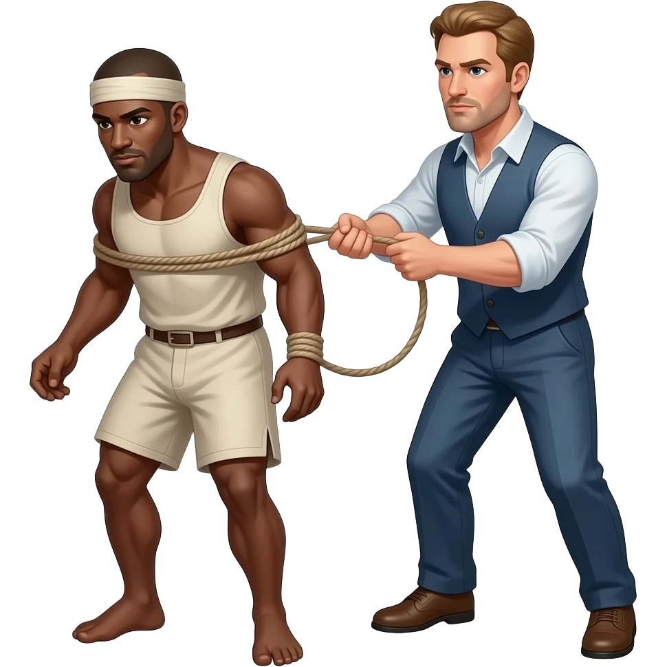 slave being whipped by white man emoji