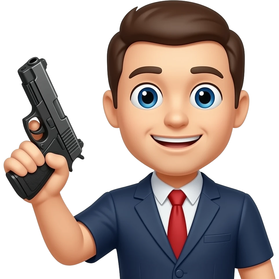 Mantén el emoji actual ponle una Glock en la mano izquierda y que el la este agarrando y el arma este asia arriva emoji