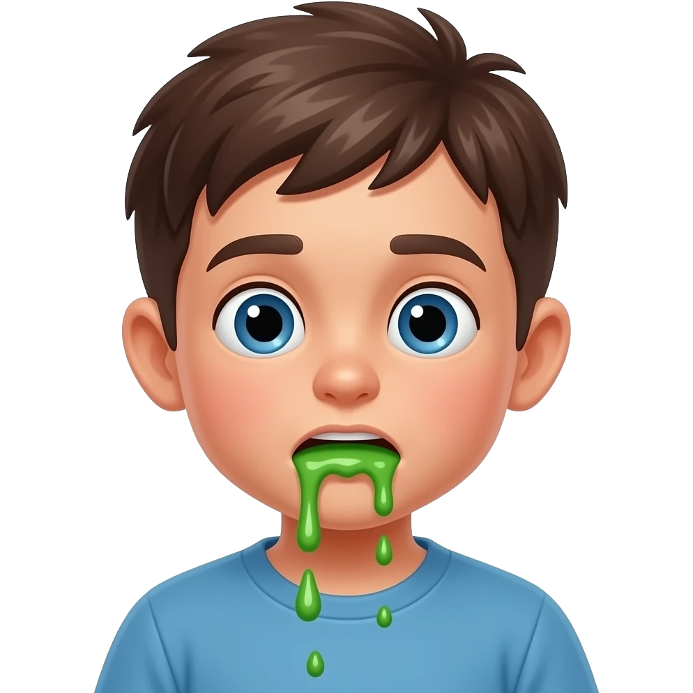 sick boy puking green vomit emoji