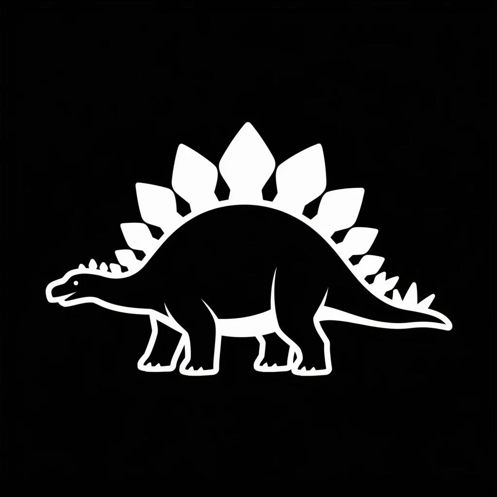 Stegosaurus icon black silhouette emoji
