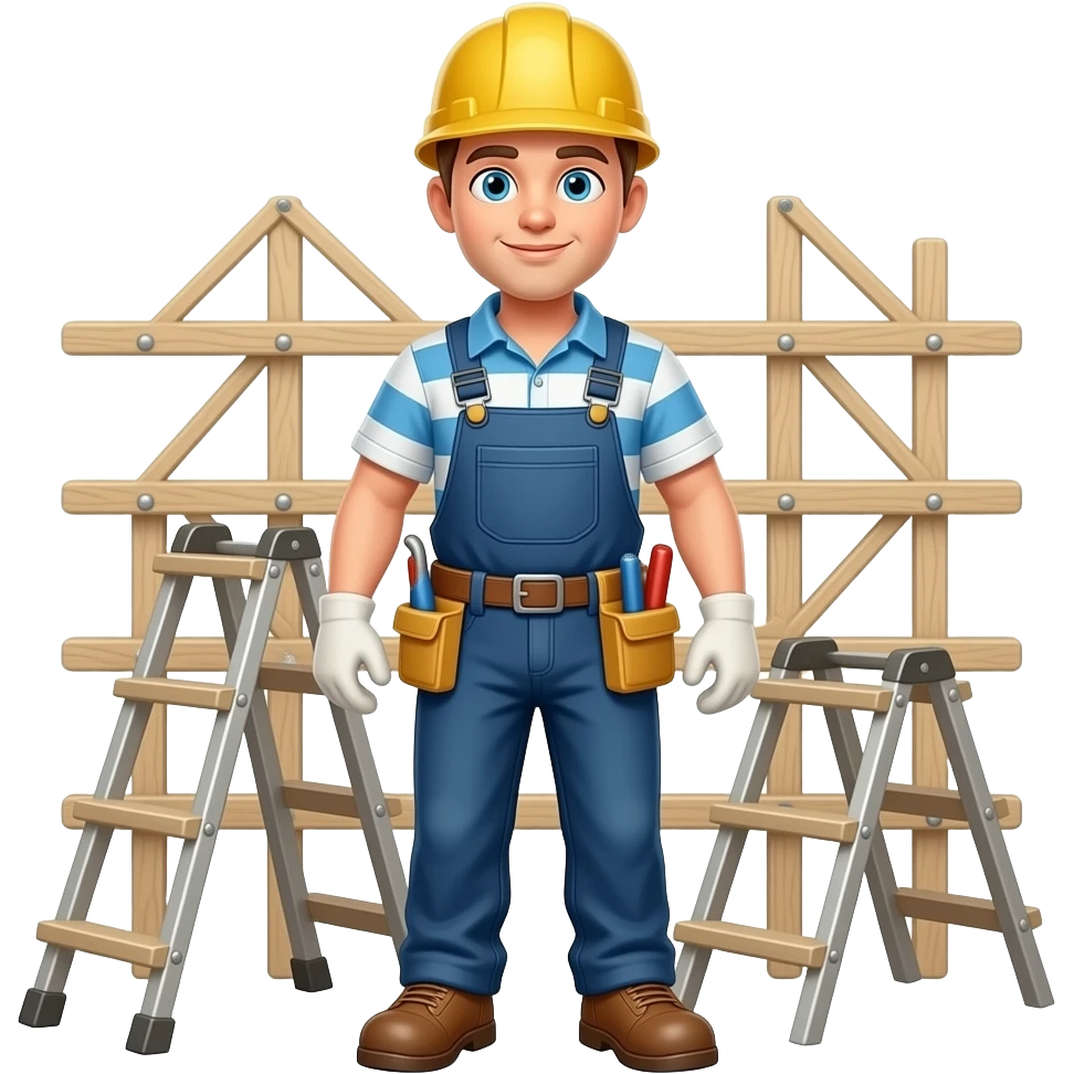 male blonde haired construction worker building emoji