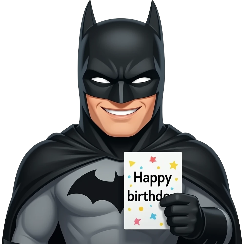 Batman dando feliz cumpleaños emoji