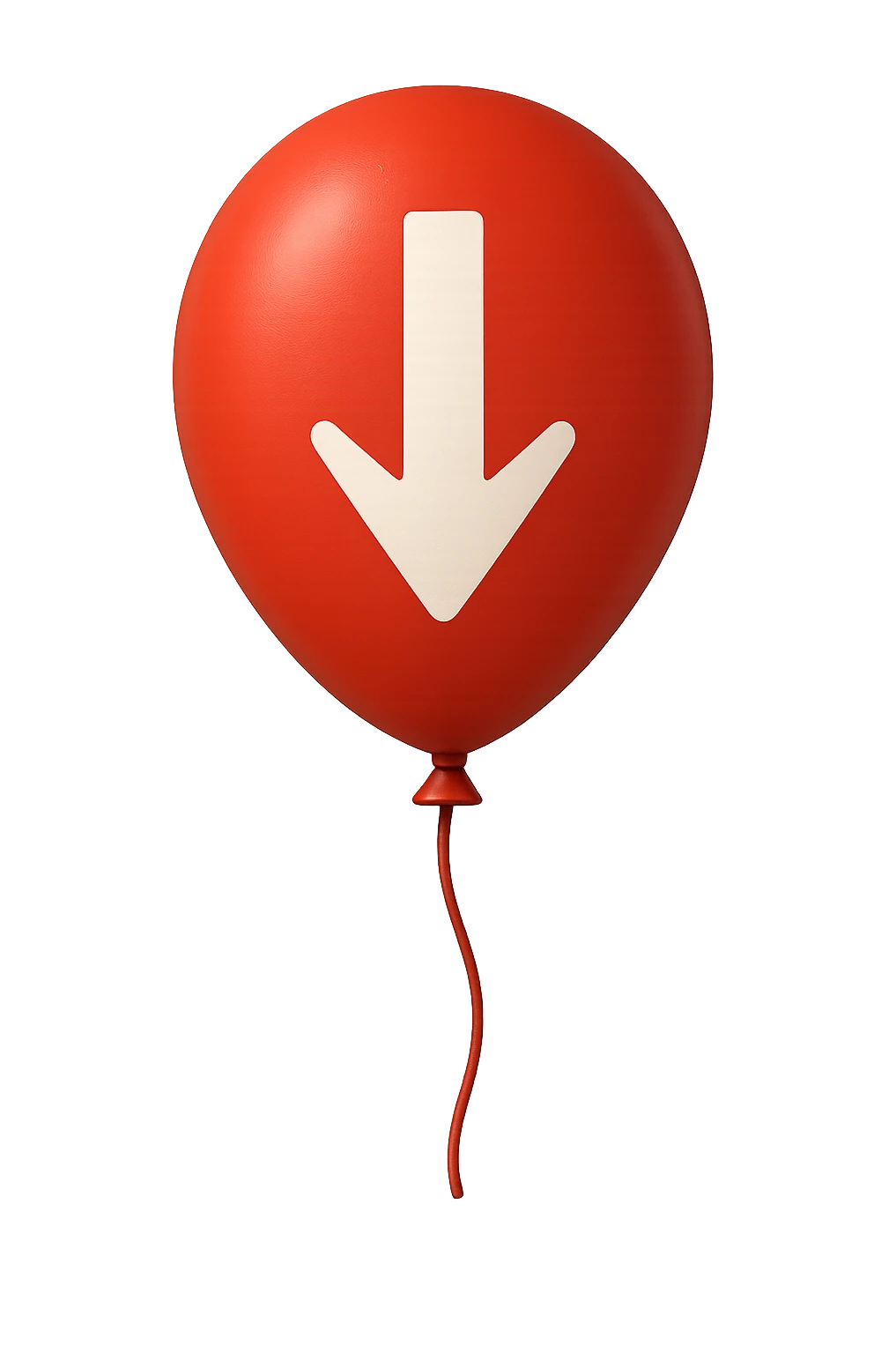 palloncino rosso con freccia in giù  emoji
