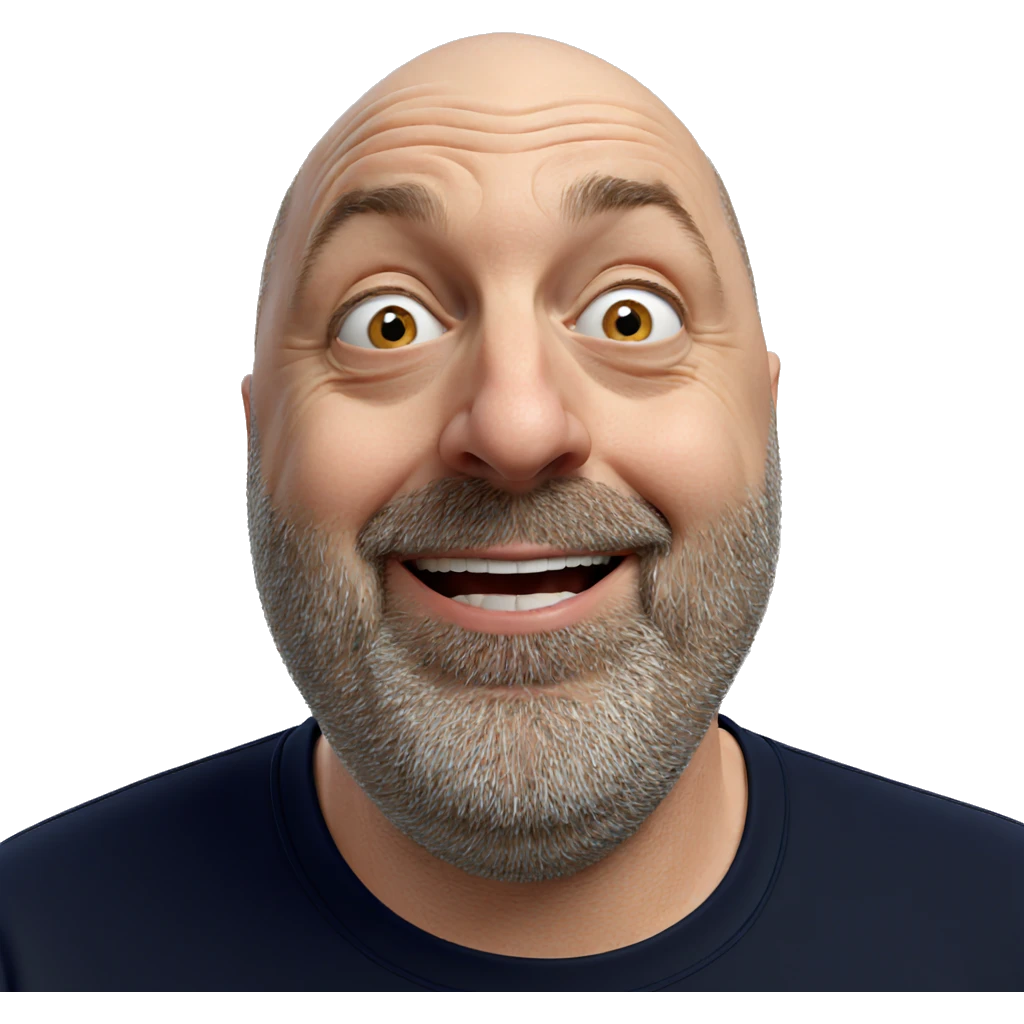 smiling portrait of bald man emoji