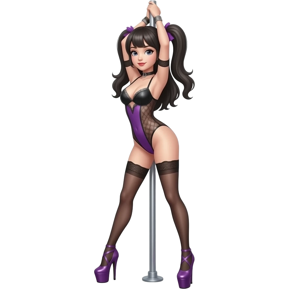 "Pole dancer in bodysuit and high platform heels, stripper shoes, emoji" emoji