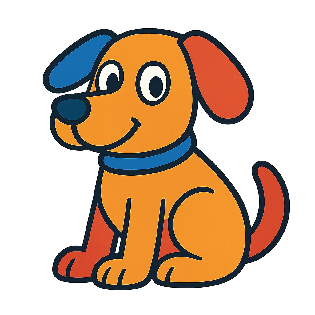 dog vibrant cartoon style emoji