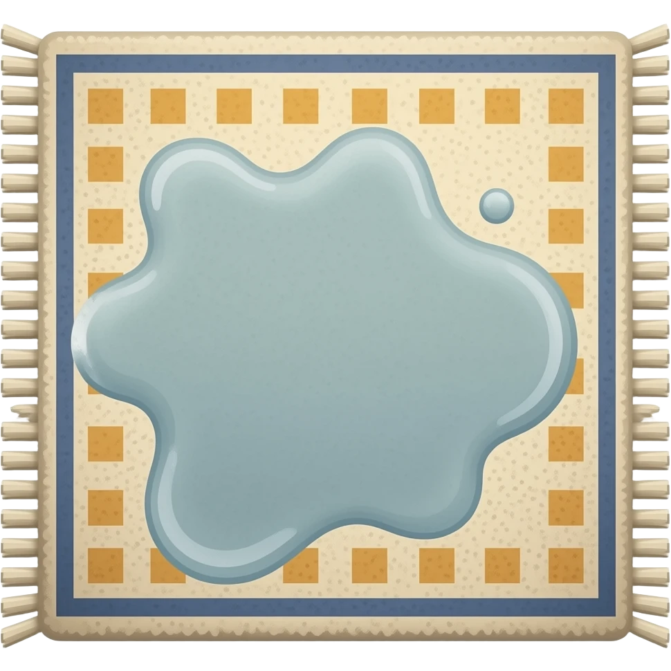 top down rug with puddle look emoji
