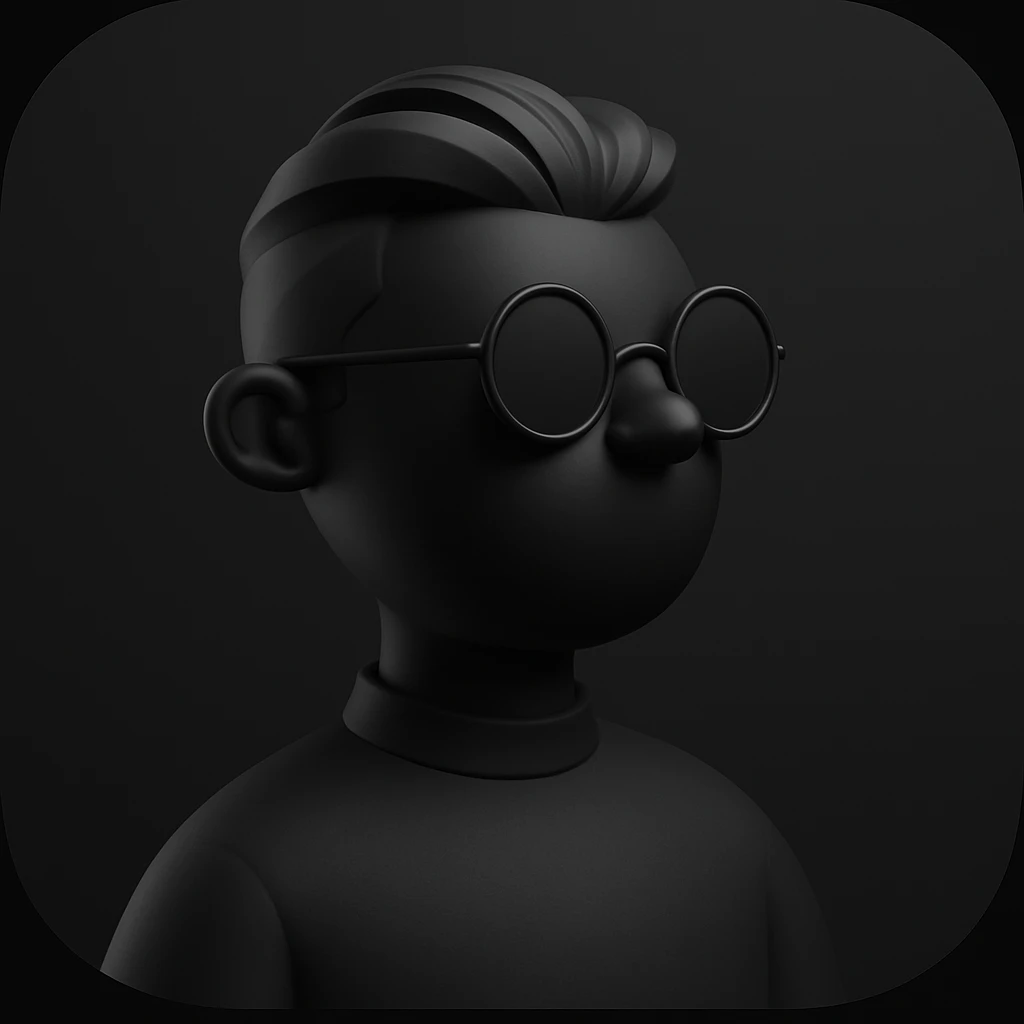avatar monochrome black default 3d emoji
