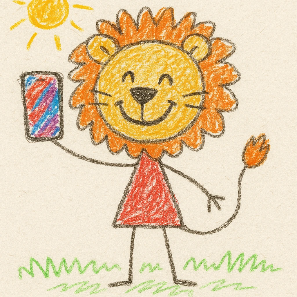 Selfie lion emoji