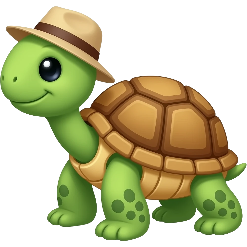 turtle with a hat emoji