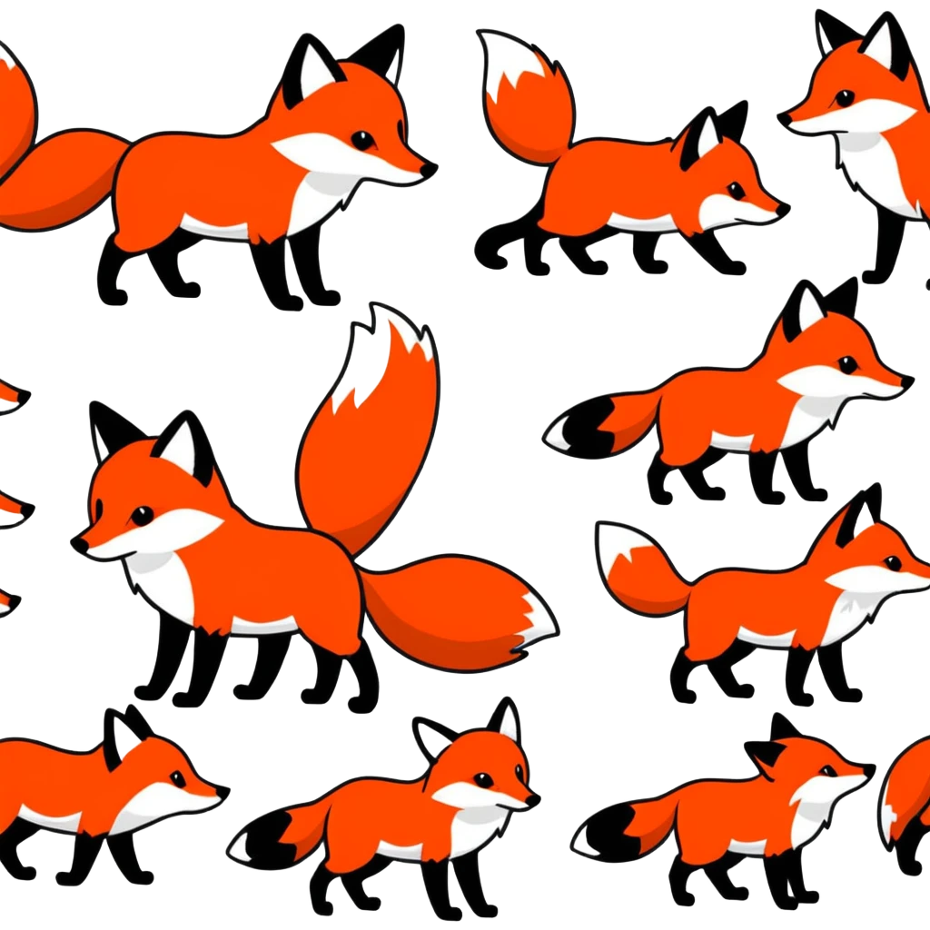 Group of Red fox emoji