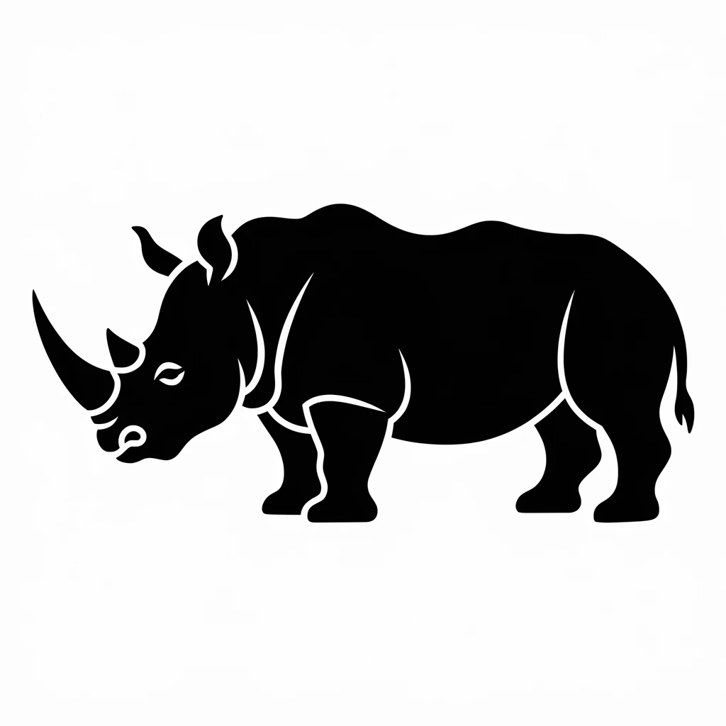 Rhinoceros icon black silhouette emoji