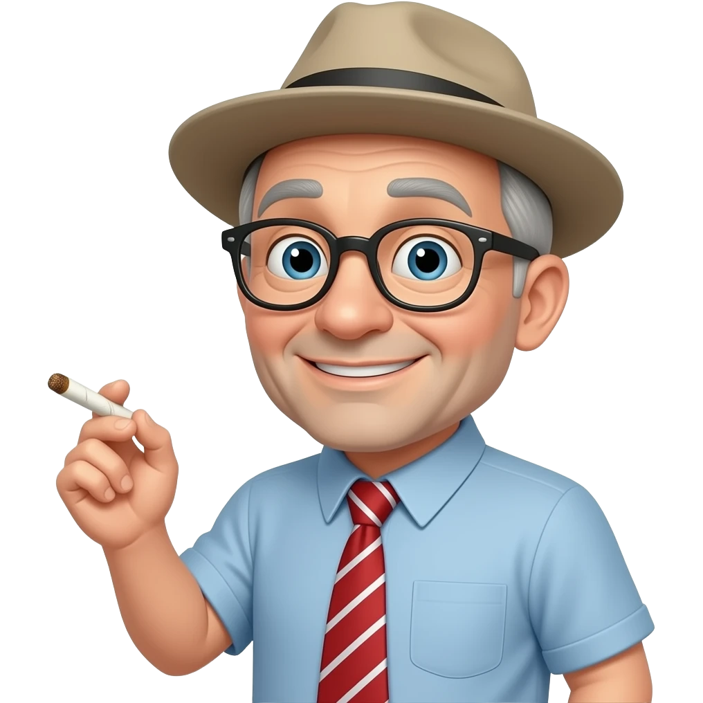 Mr Magoo with lit joint emoji