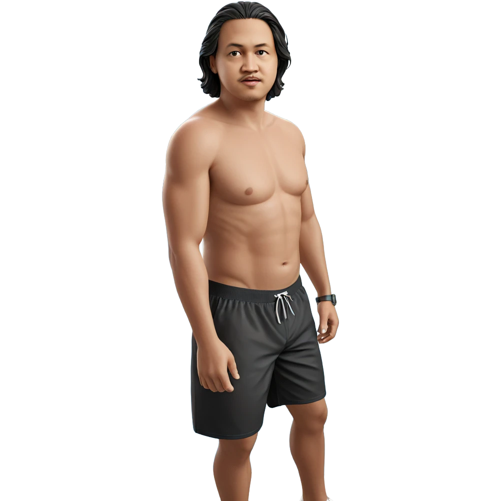 outdoor poolside male portrait emoji