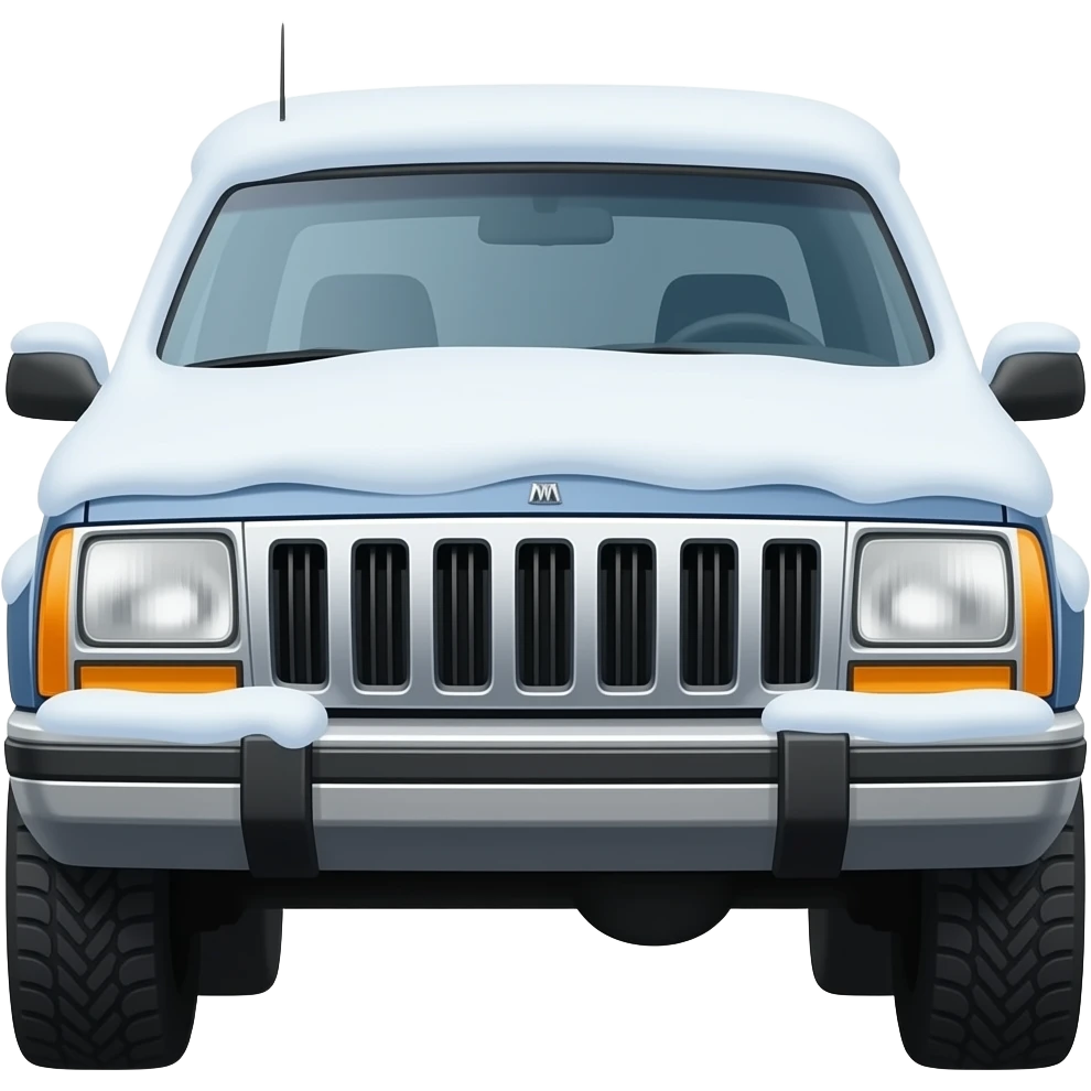 Can you make a jeep Cherokee xj look snowy emoji