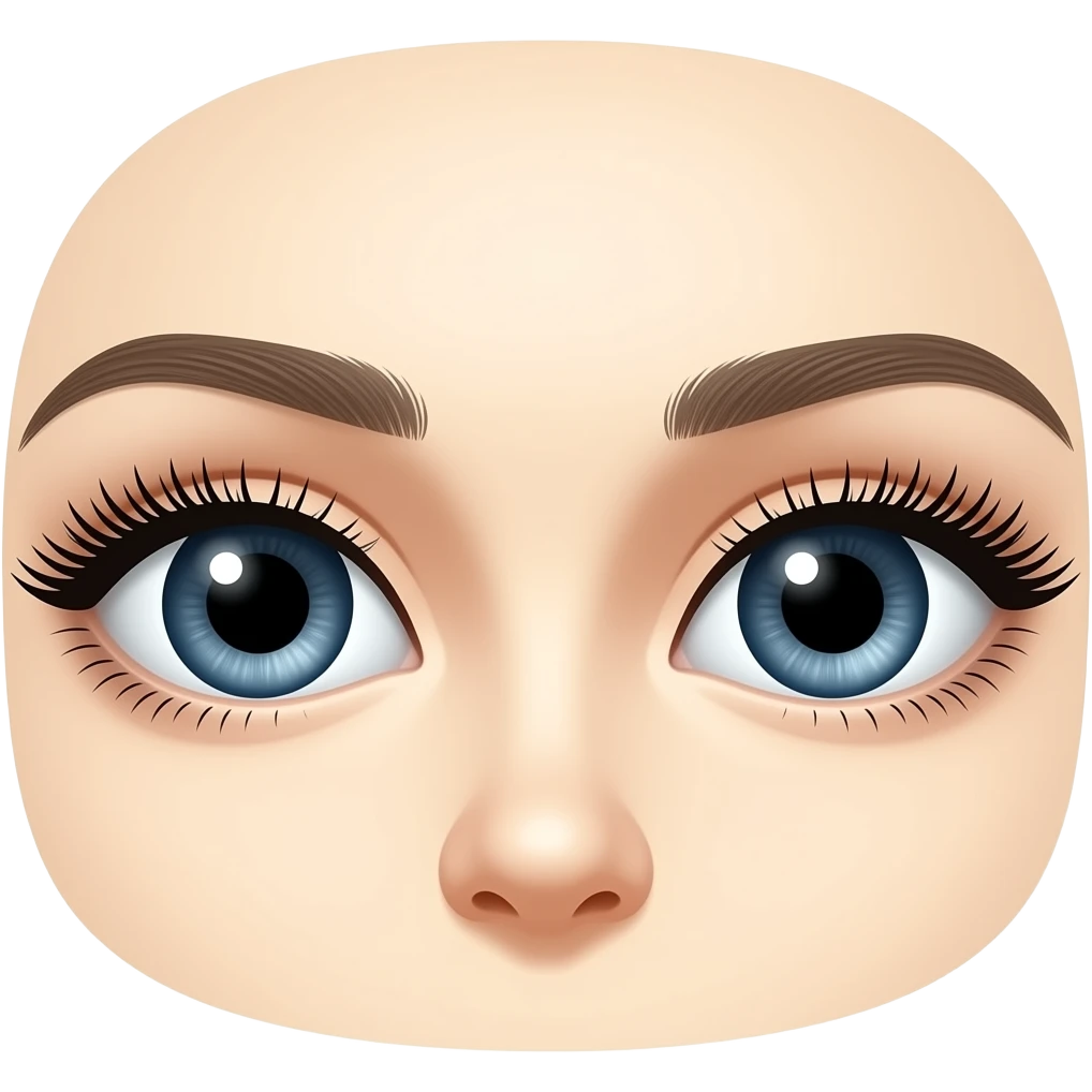 Un emoji de dos ojos 👁️, así pero dos, y con pestañas postizas largas emoji