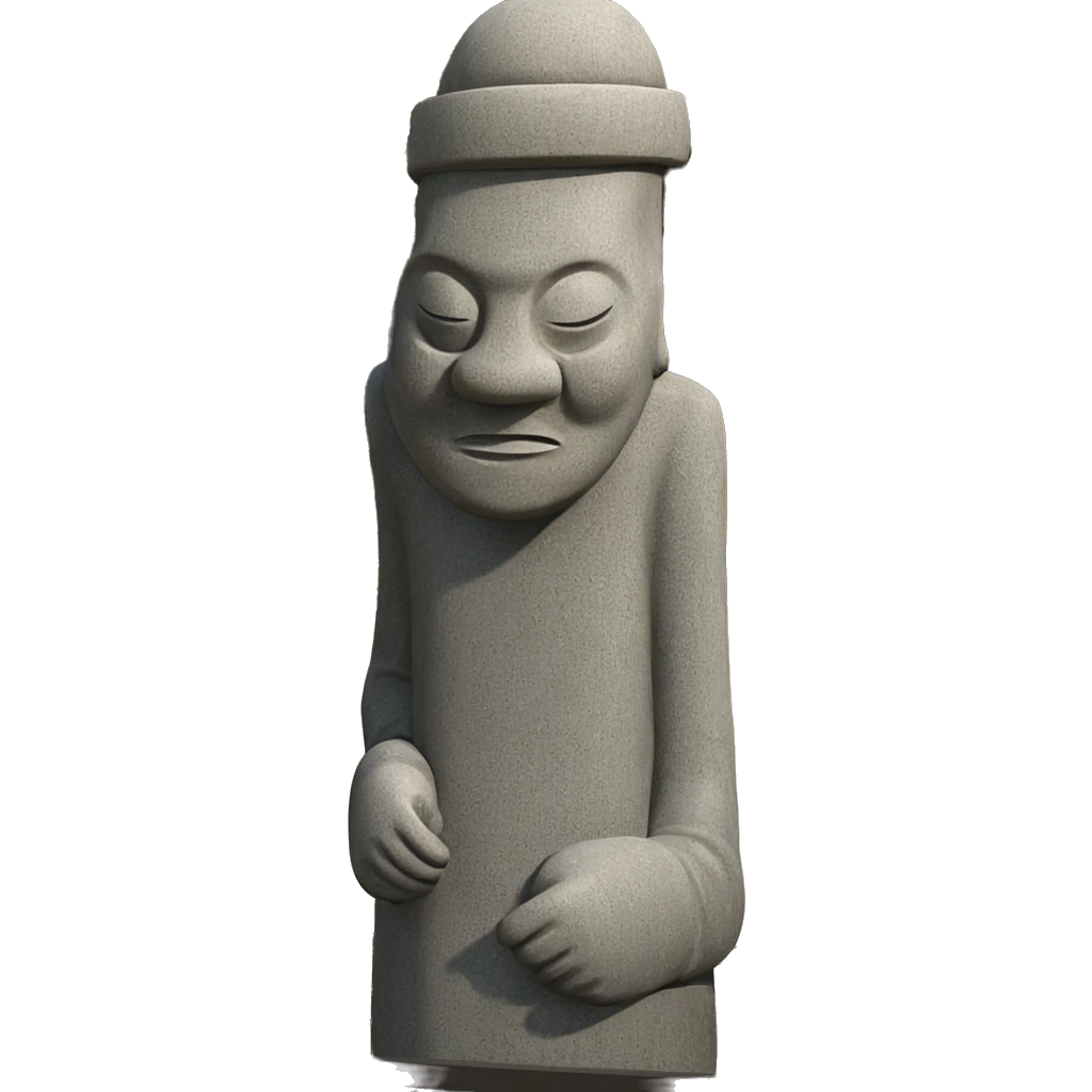 serene outdoor scene with statue emoji