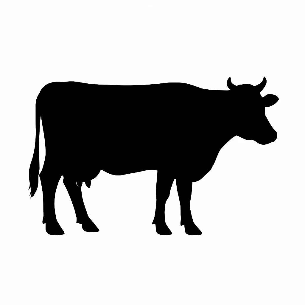Cow black silhouette white background emoji