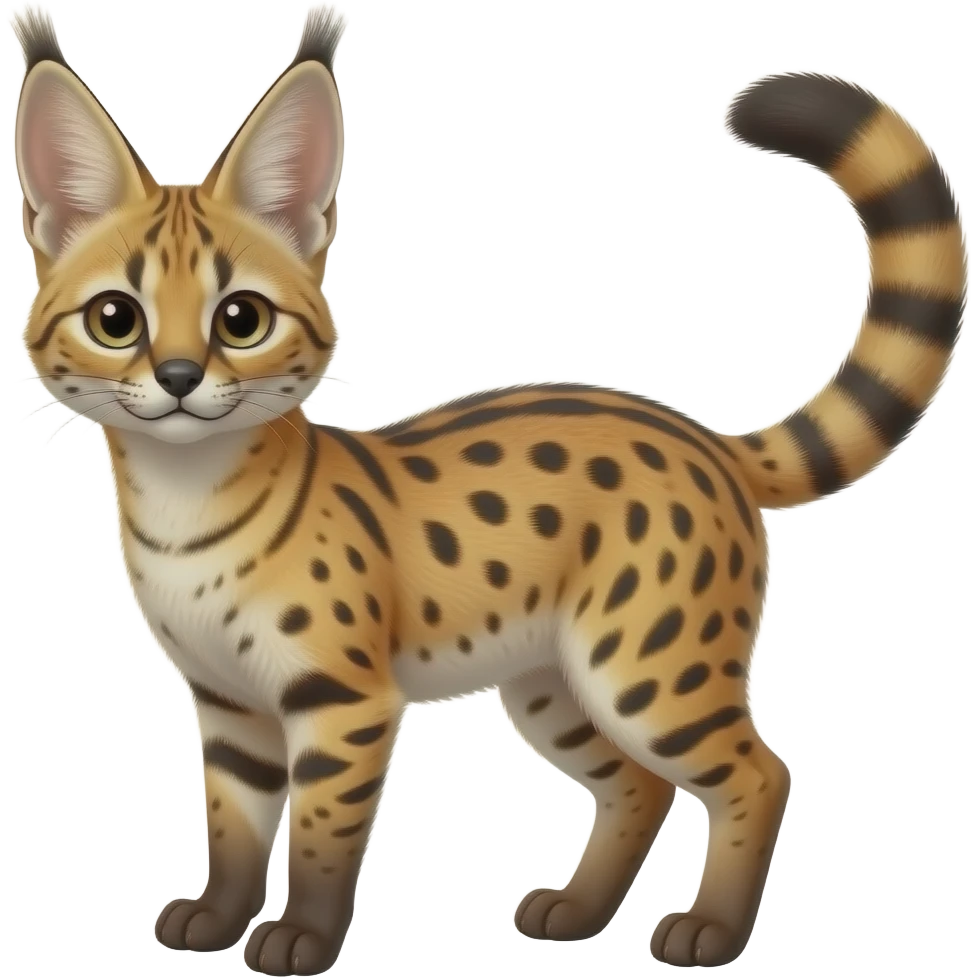 animal-vernid-serval-grem2-creature with tapered tufted ears, and a long tufted tail emoji
