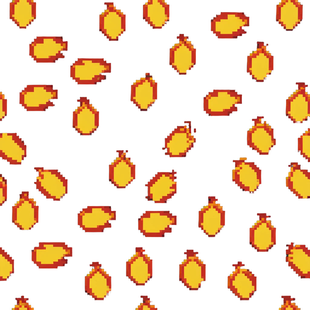 Bomberman left-facing end-cap explosion tile, flames ending and tapering leftward with pronounced flame wisps, orange/yellow with more red at the tips, extending about 70% into left direction emoji