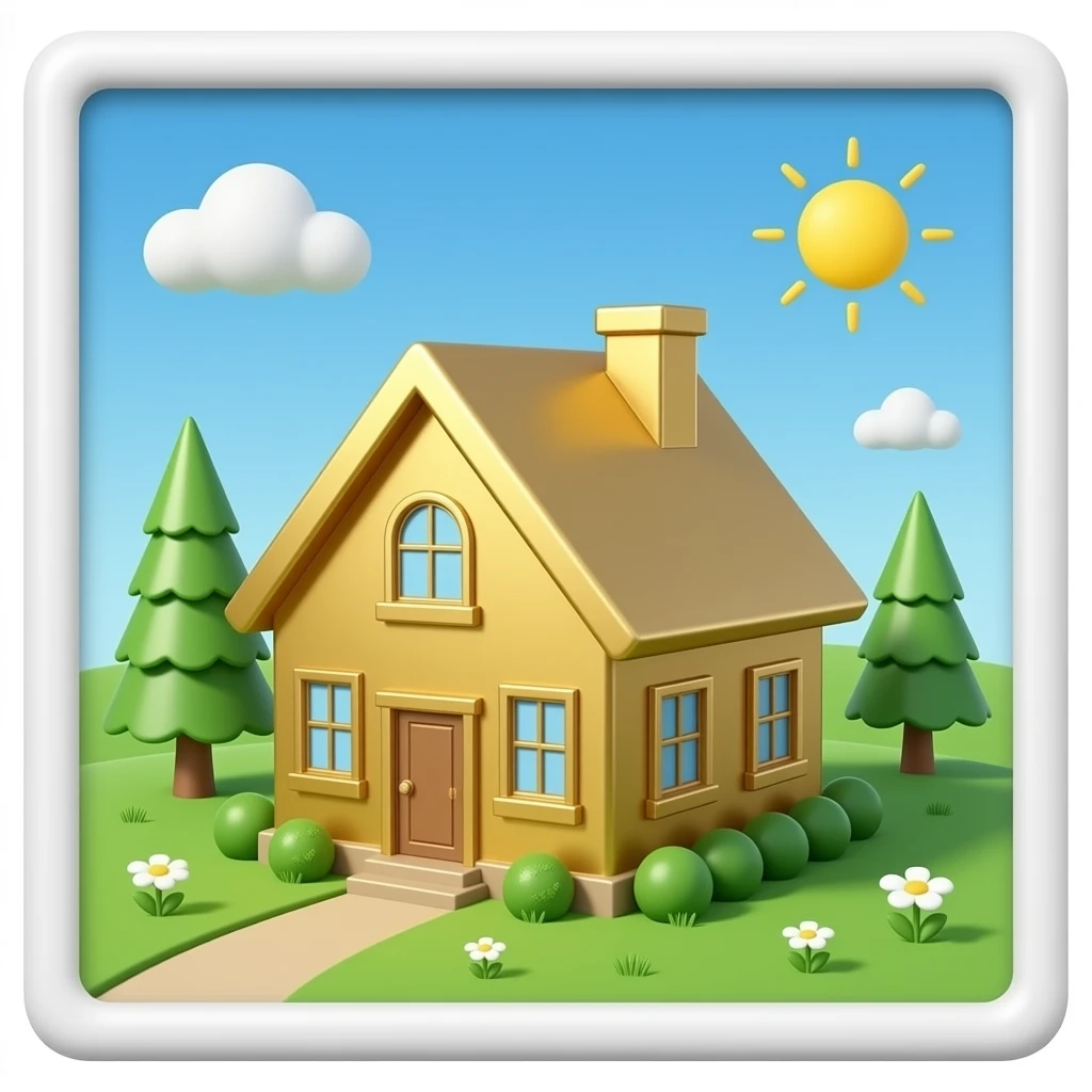 In house just made up of brass emoji