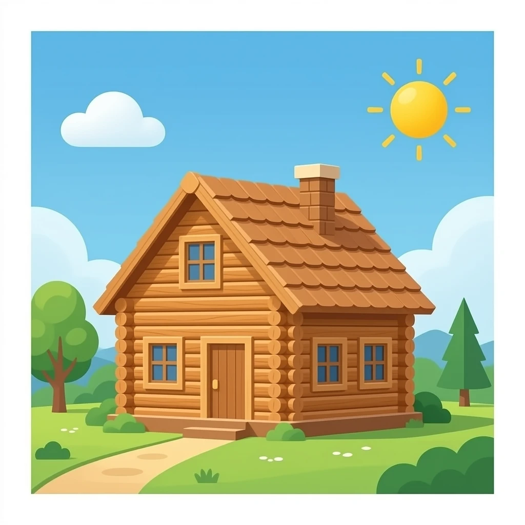 house made with wood structure without background emoji