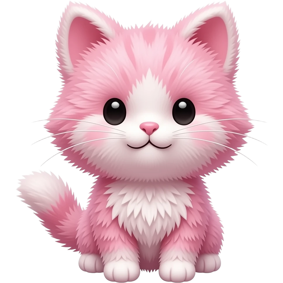 Pink cat plush toy emoji