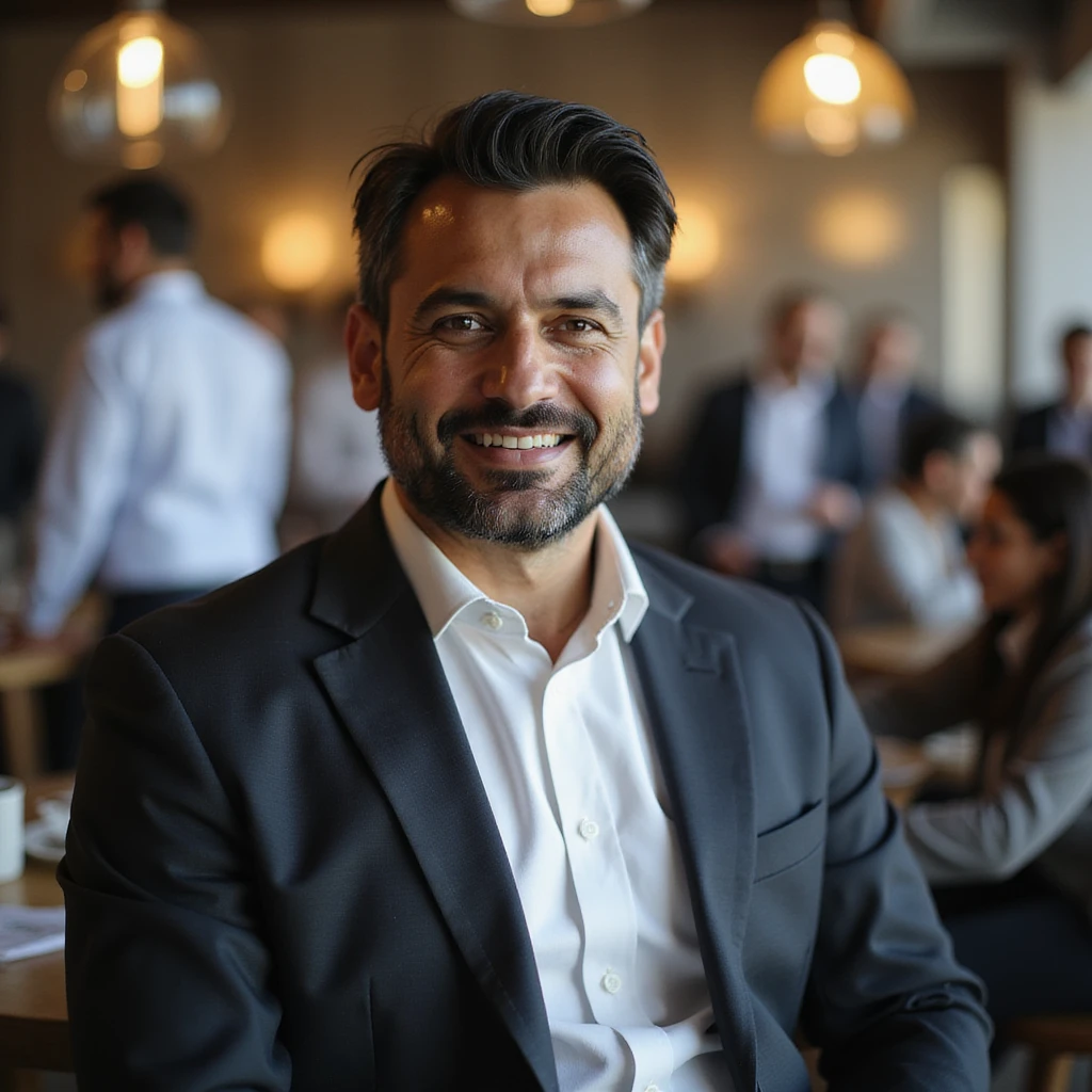 indian businessman encouraging customers emoji