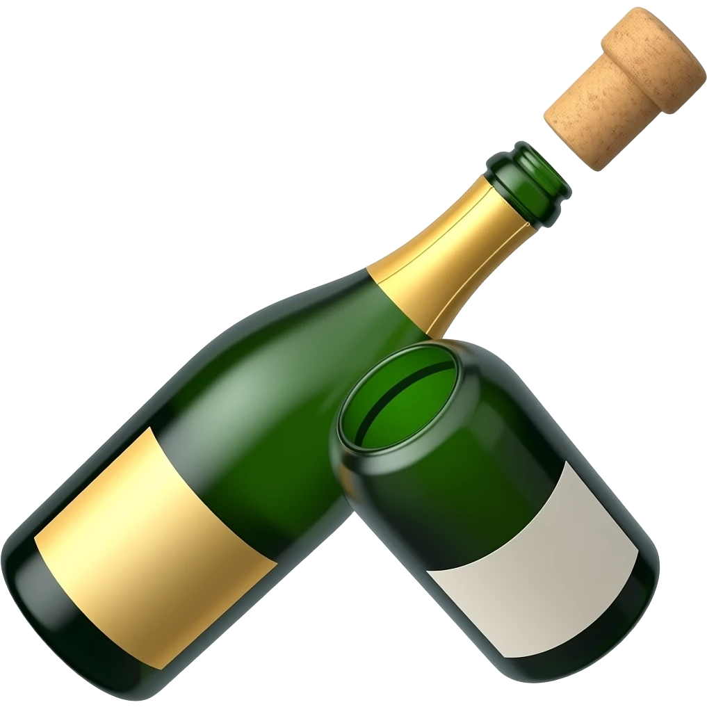 бутылка проссеко с вылетающей пробкой emoji