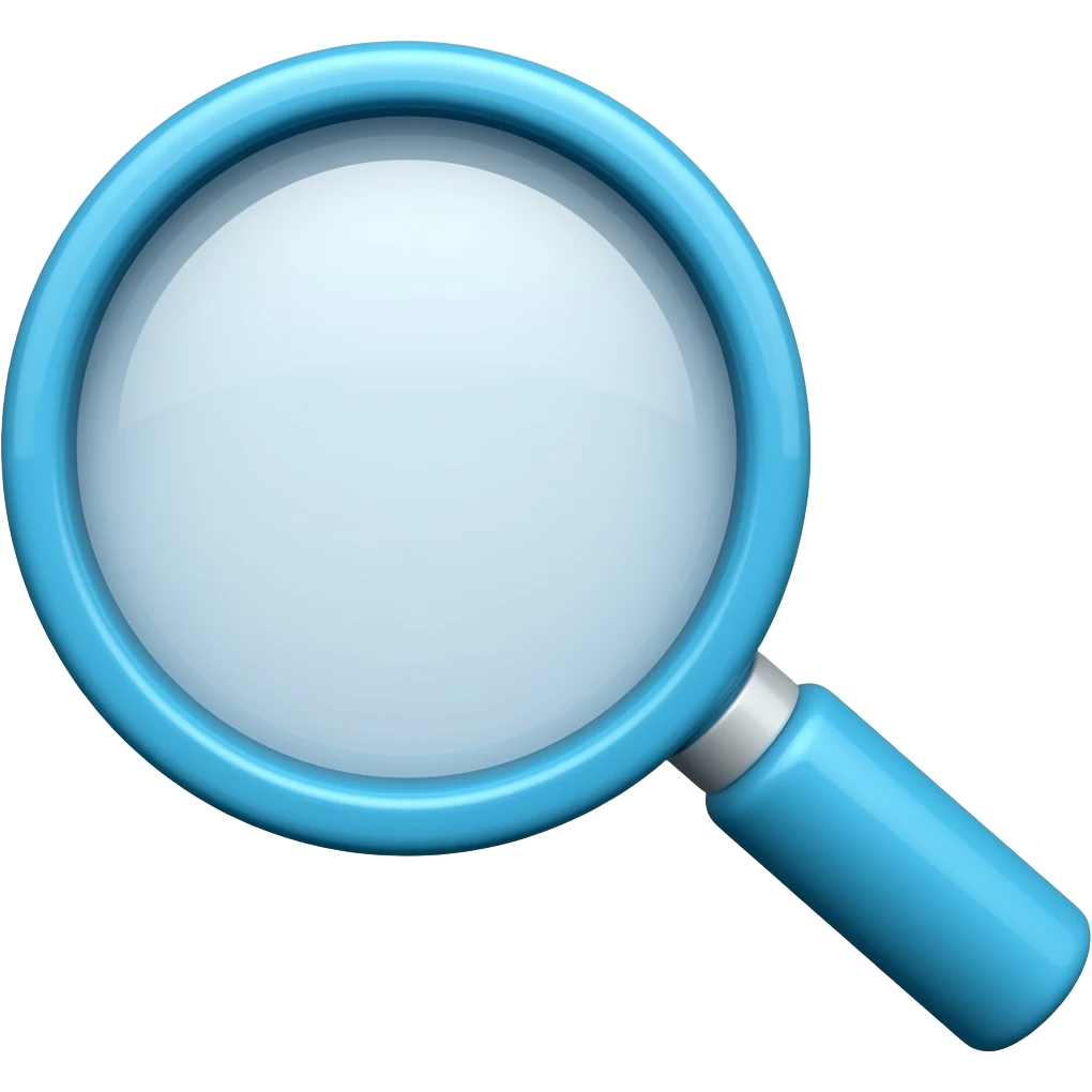 Emoji de una lupa celeste emoji