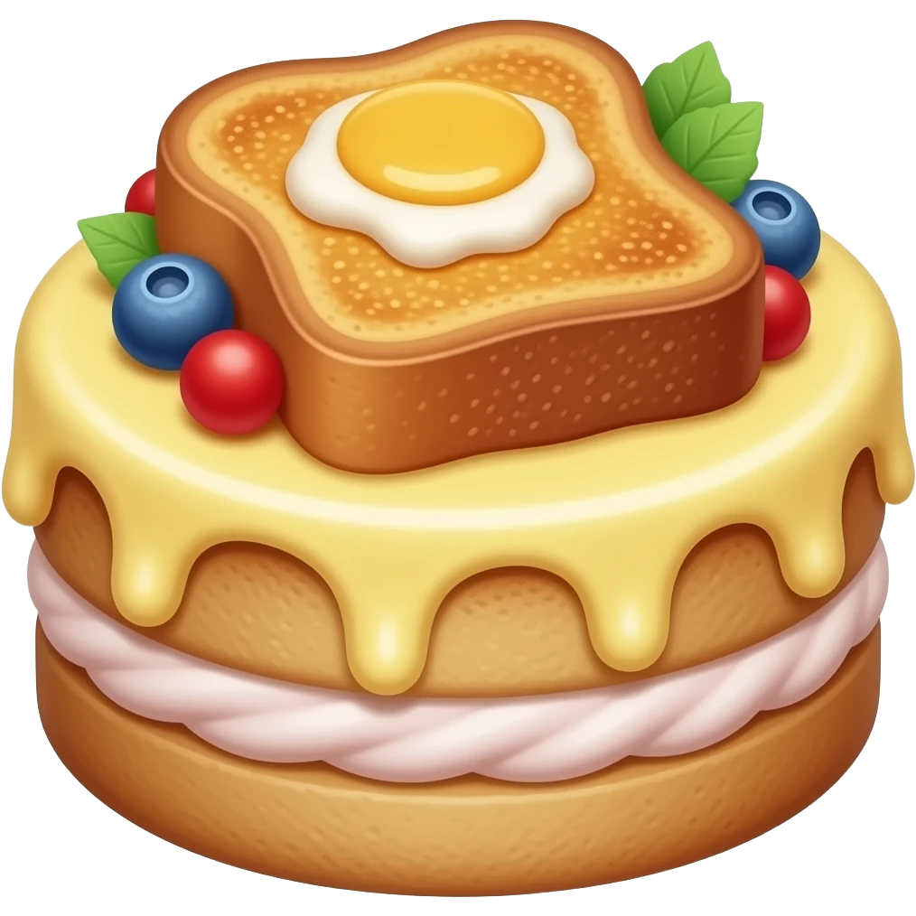 cake with French toast on top emoji