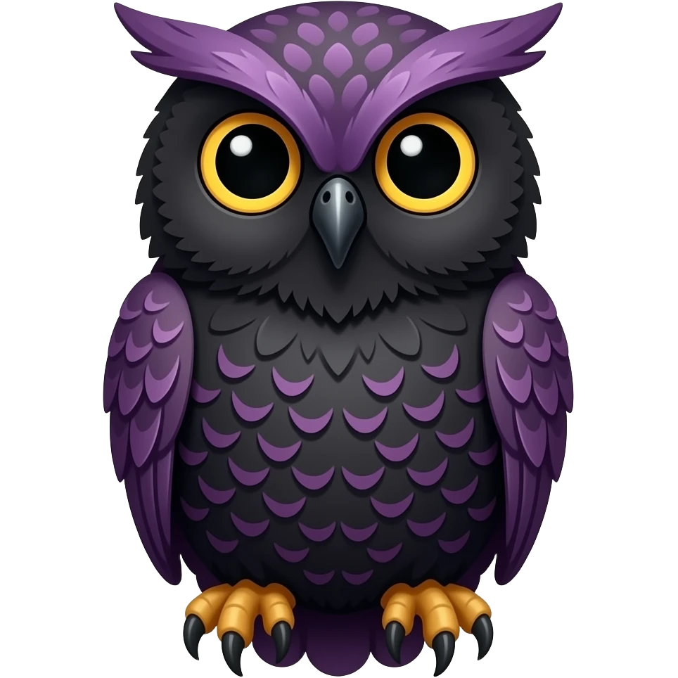 Black owl purple emoji