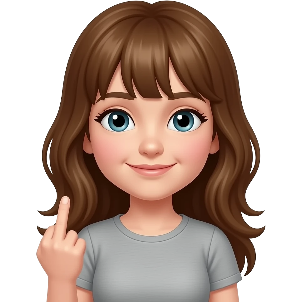 Girl with middle finger emoji
