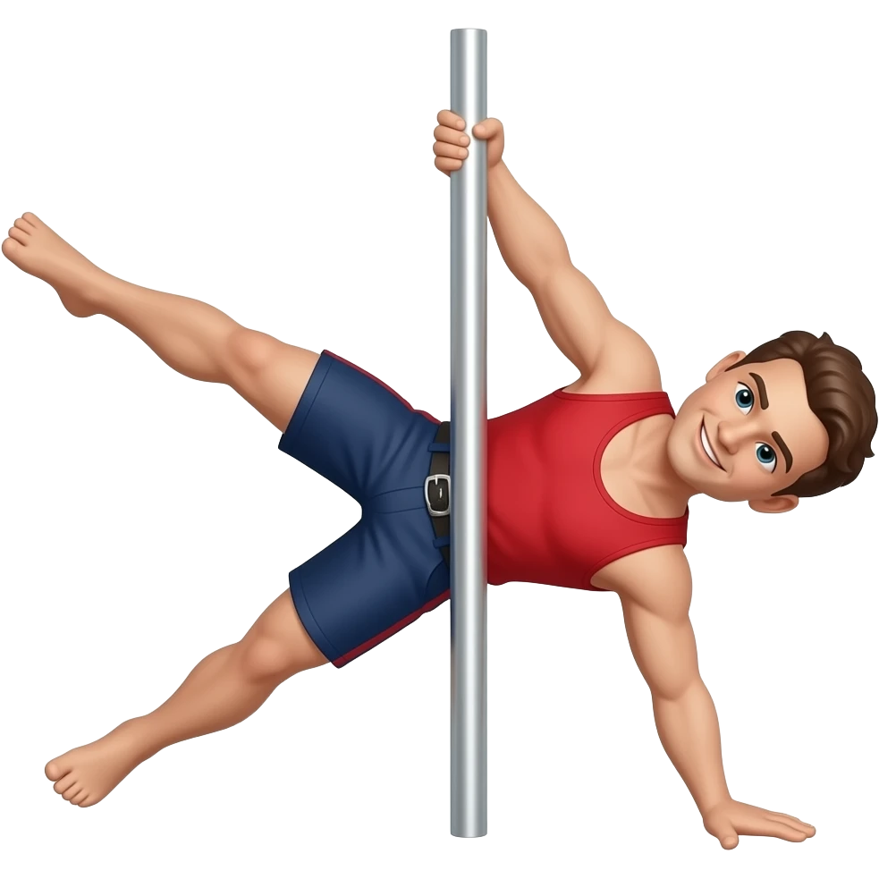 Hombre haciendo pole emoji