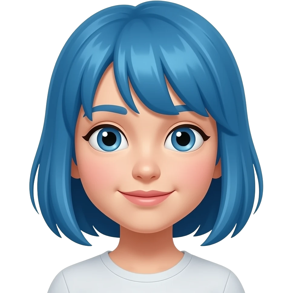 young girl with blue hairs emoji