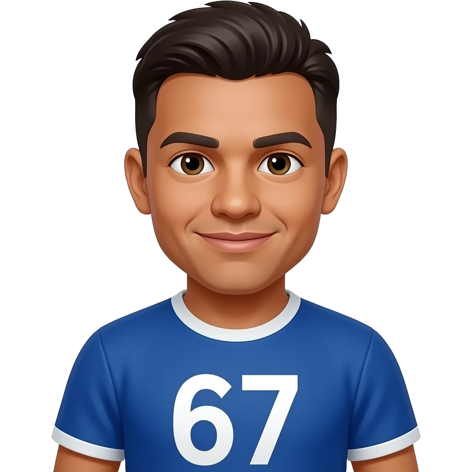ma mãora baixo com os números 67 emoji