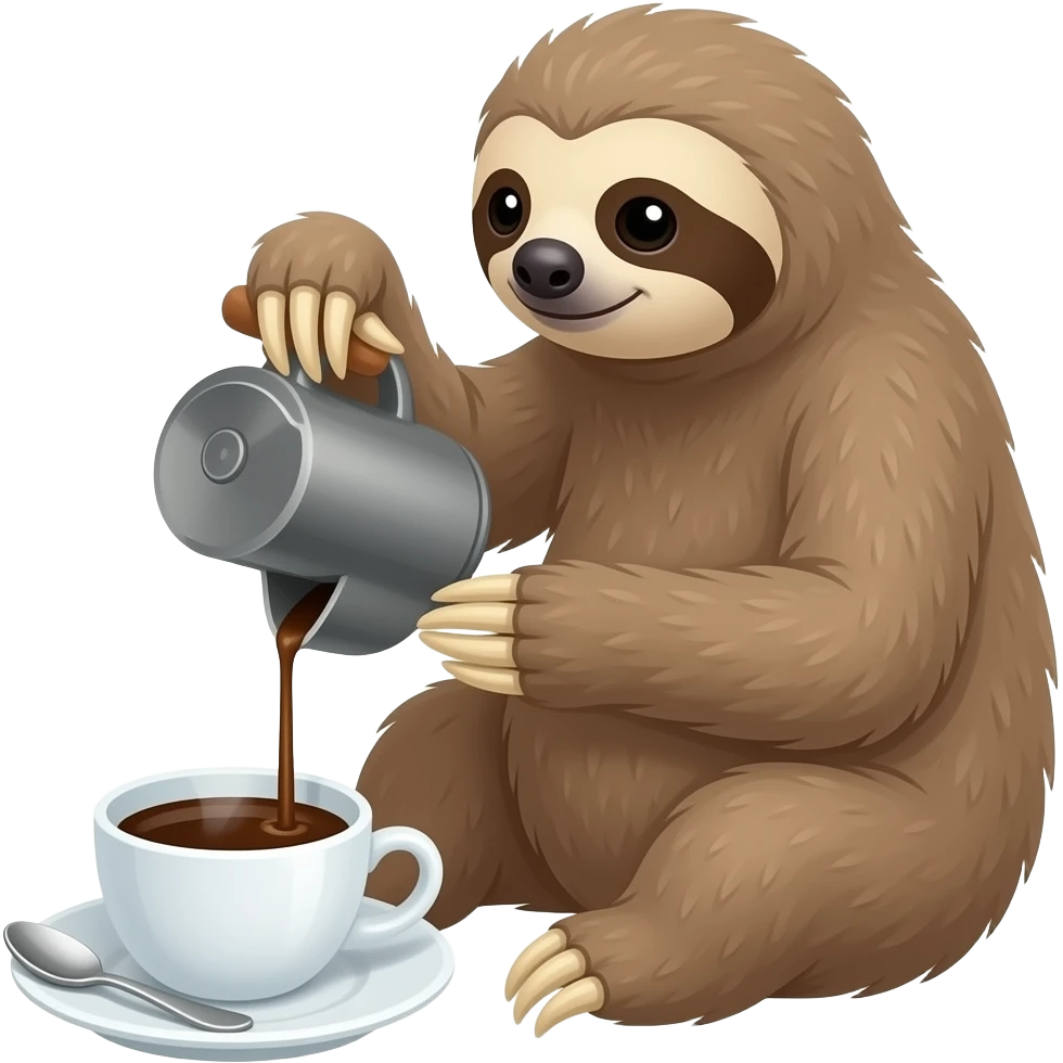 sloth MAKE COFFEE emoji