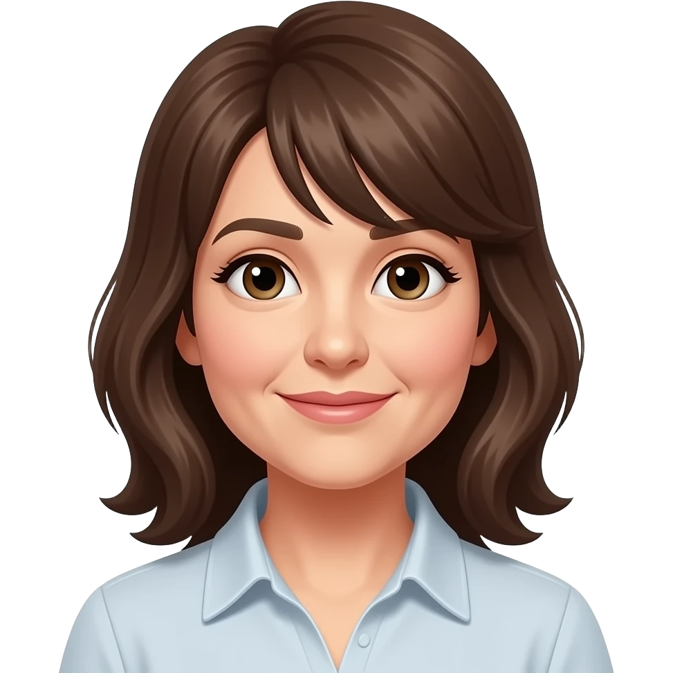 50 jährige mit braunen schulterlangen haaren mit pony emoji