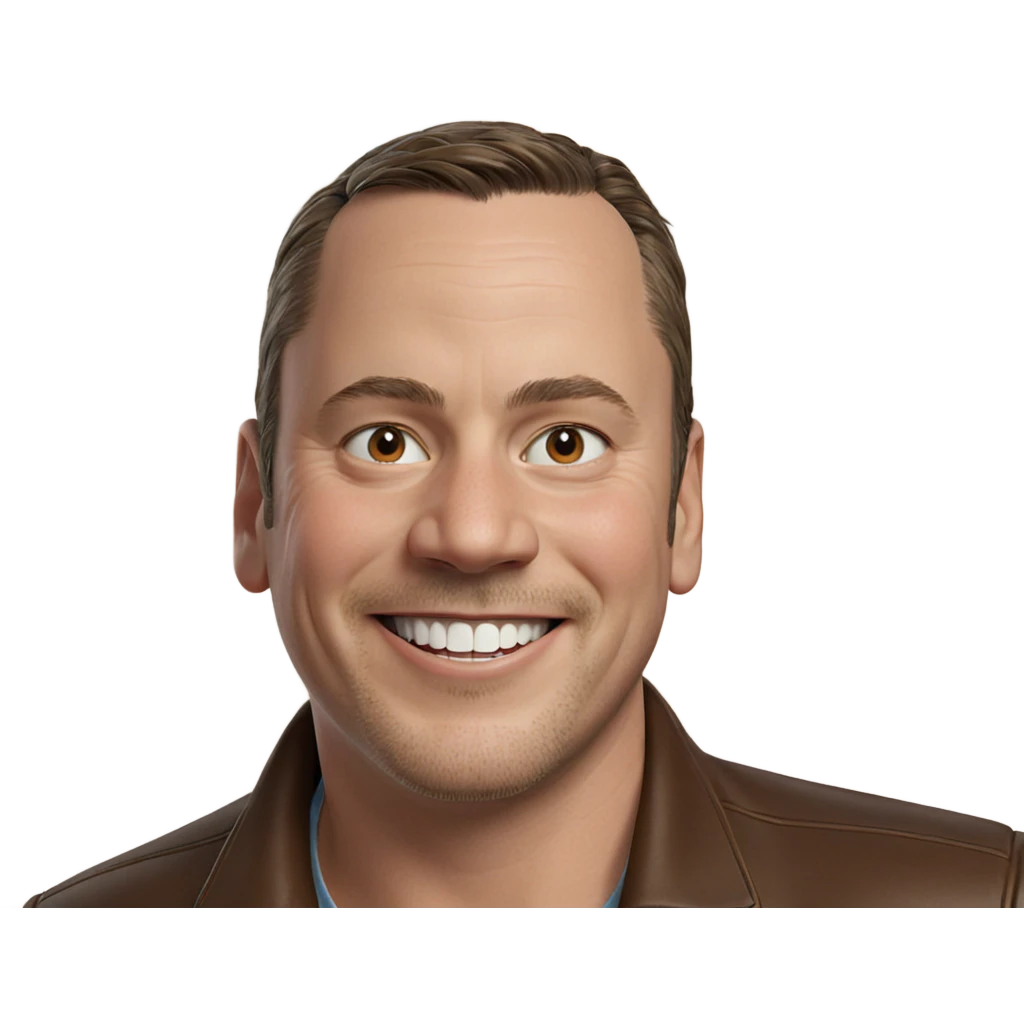smiling boy in brown jacket emoji