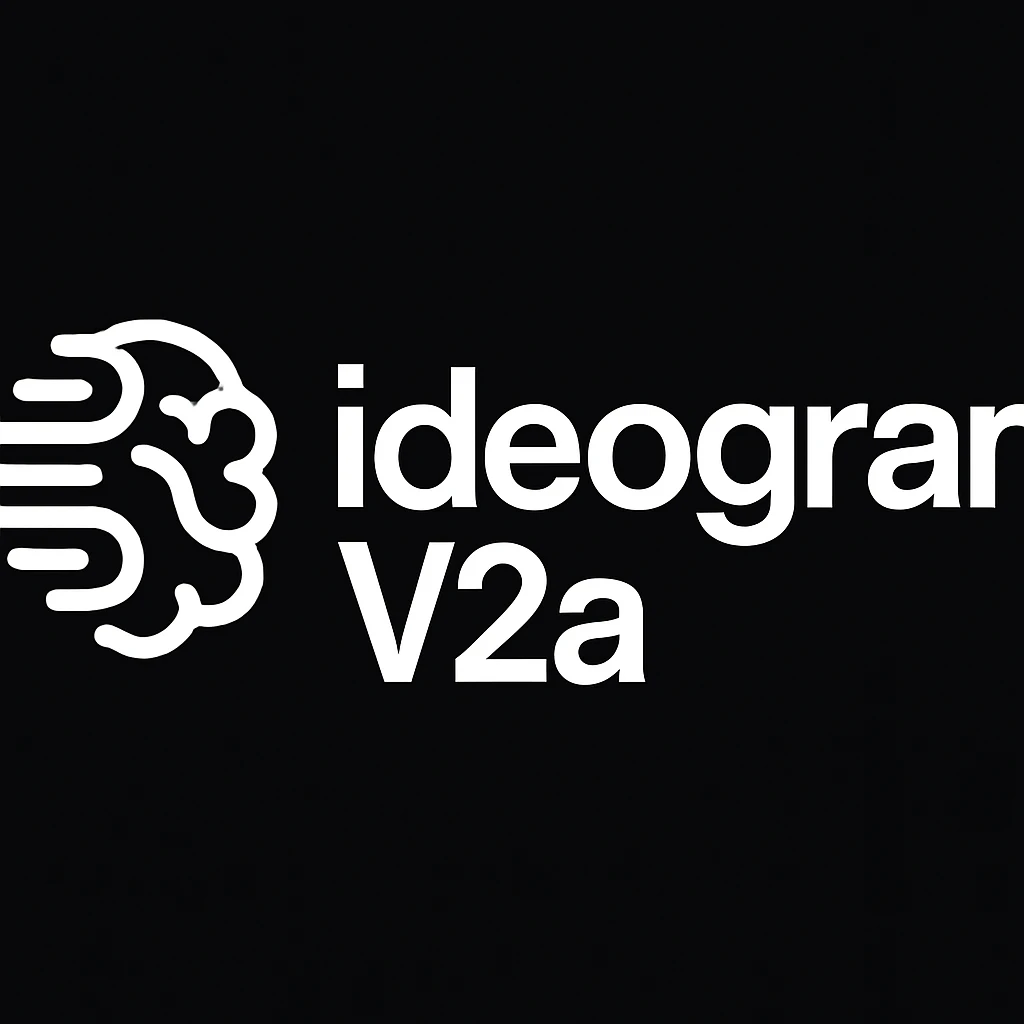 recreate this logo with text of "ideogram V2a" emoji